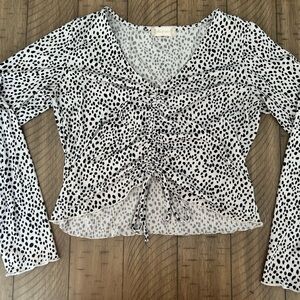 Altar'd State Black and White Spotted Blouse